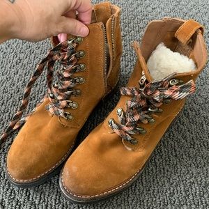 Frye lace up booties